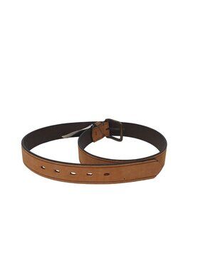 Brown Leather Belt 90 cm 36-38" With Brass Buckle Made Argentina #D21-F